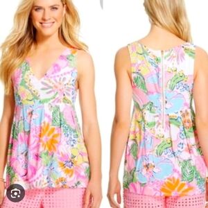 Lilly Pulitzer for Target Nosey Posey Tank Top Multicolour Pineapple Size Medium